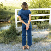 Kancan Wide Leg Denim Jumpsuit (L)