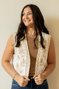 NEW Floral Embroidered Vest (M)