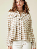 Plaid Babydoll Button Up Shirt (S)