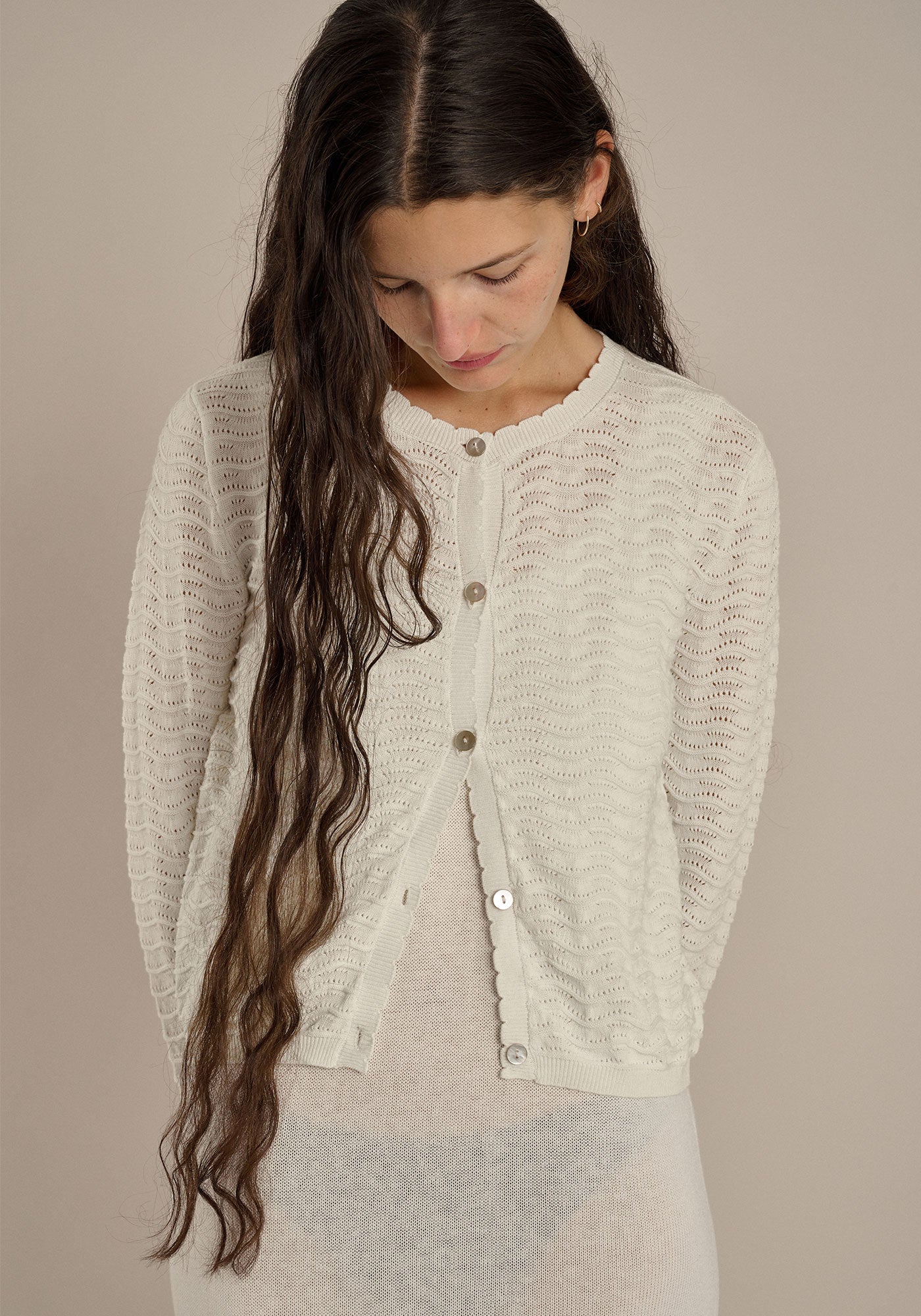 Demylee Textured Cotton Cardigan (XS)