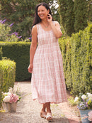 Plaid Cotton Midi Dress (XXS-S)