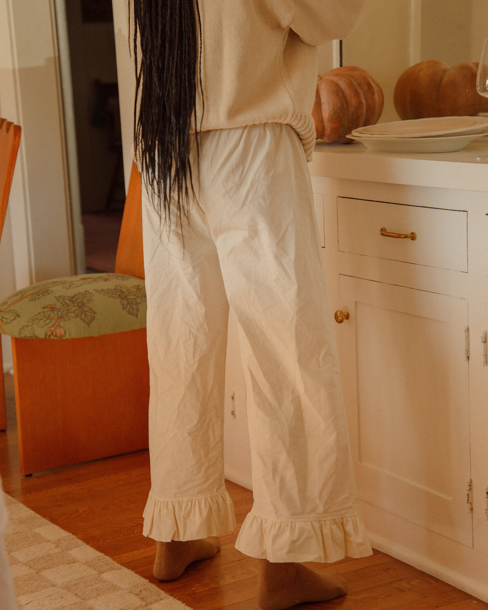 Sonderhaus Ruffle Hem Wide Leg Pants (M)