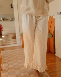 Sonderhaus Ruffle Hem Wide Leg Pants (M)