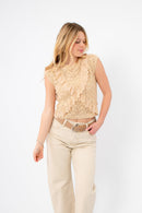 Camellia Crochet Knit Top (M)