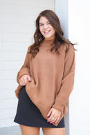 Zenana Ribbed Oversized Sweater (S)