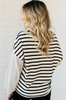 Hayden Striped Oversized Tee (S)