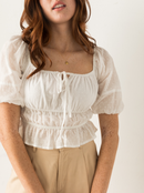 NEW Able White Smocked Top (M)