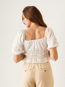 NEW Able White Smocked Top (M)