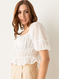 NEW Able White Smocked Top (M)