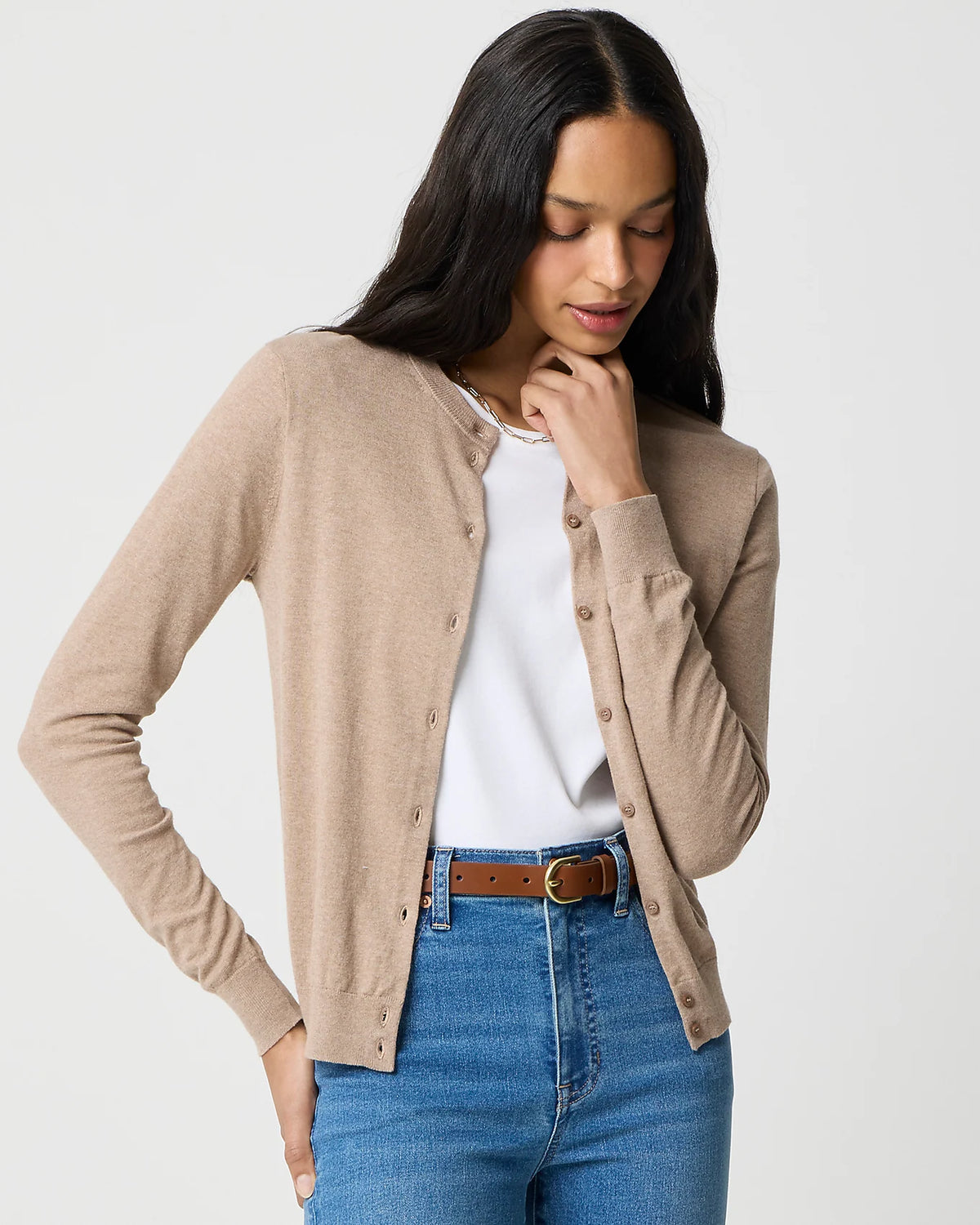 J.Crew Button Front Cotton Cardigan (L)