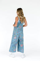 Easel Floral Wide Leg Overalls (S)