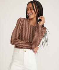 Marine Layer Brown Striped Tee (M)