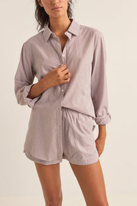 Rhythm Cotton Striped Button Up (M)