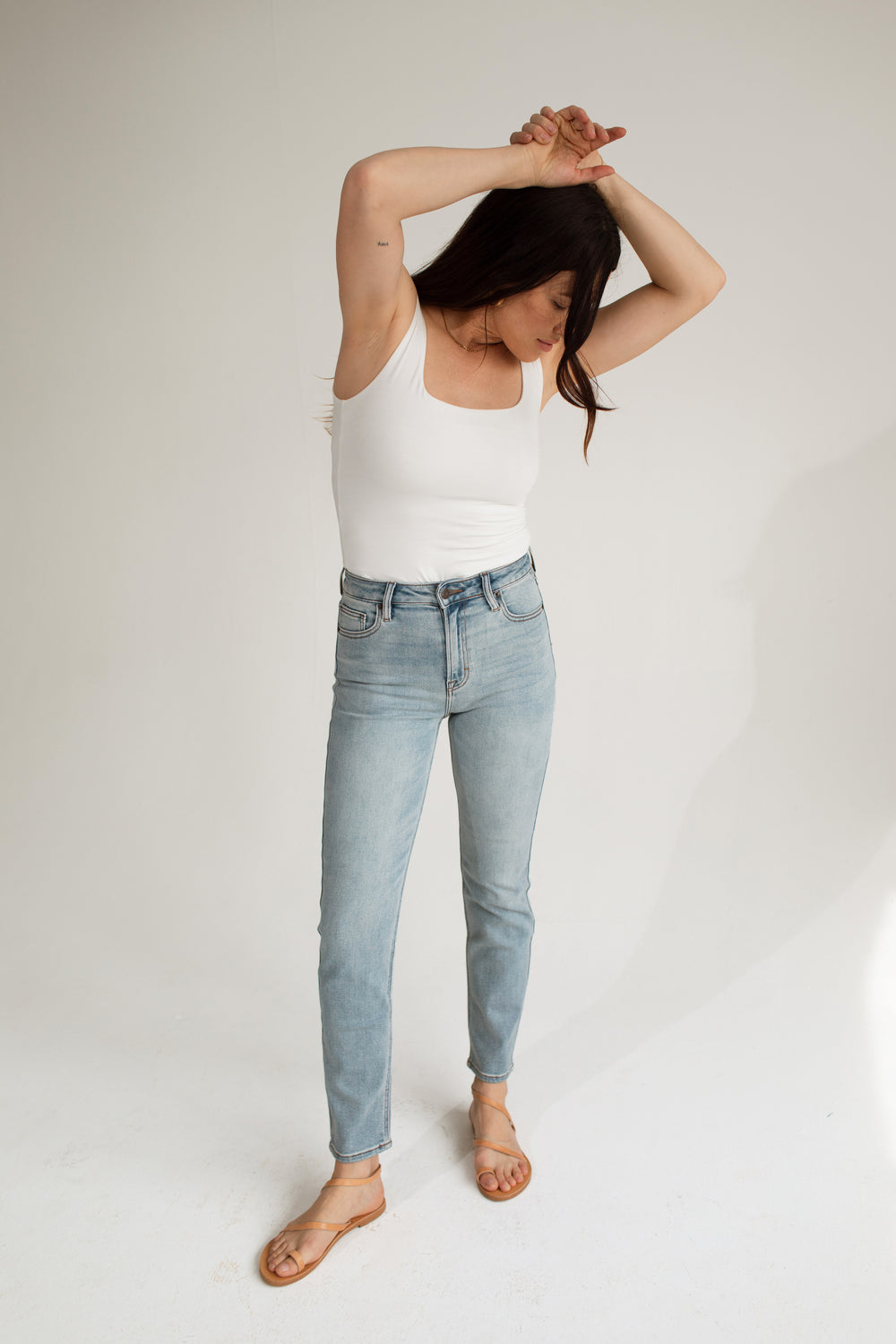 Carly Jean Light Wash Slim Straight Jeans (3)