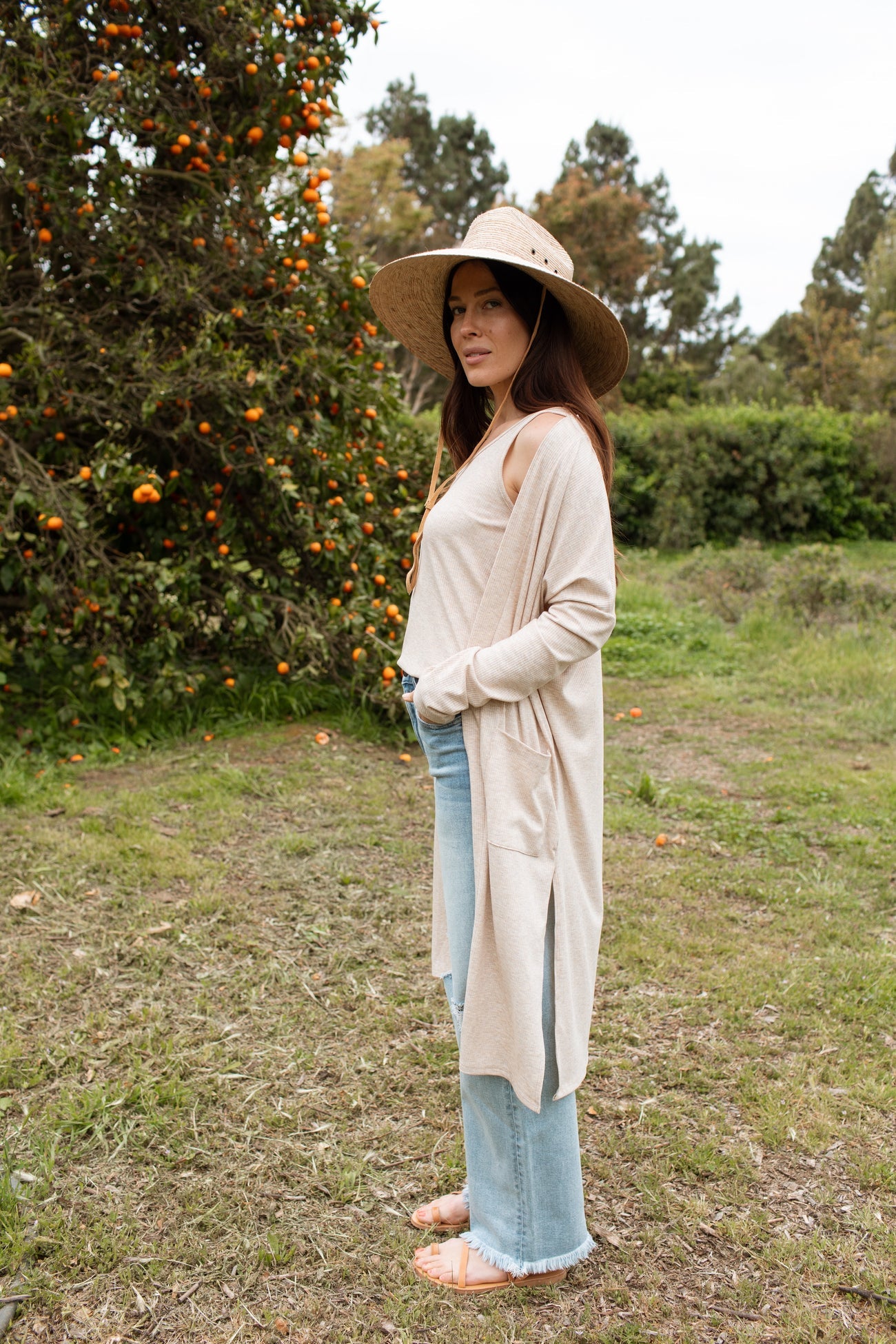 Carly Jean Long Ribbed Cardigan (S)