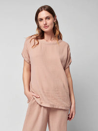 Faherty Blush Gauze Top (M)