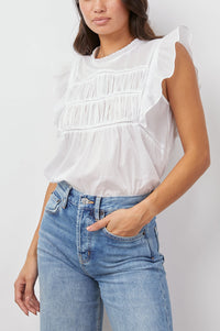 Rails Smocked Ruffle Sleeve Top (S)