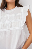 Rails Smocked Ruffle Sleeve Top (S)