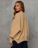 Vici Neutral Oversized Sweater (XS)