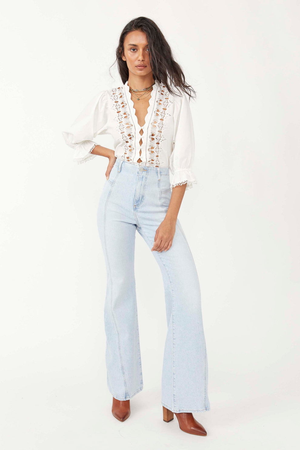 Free People High Rise Flare Jeans (25)