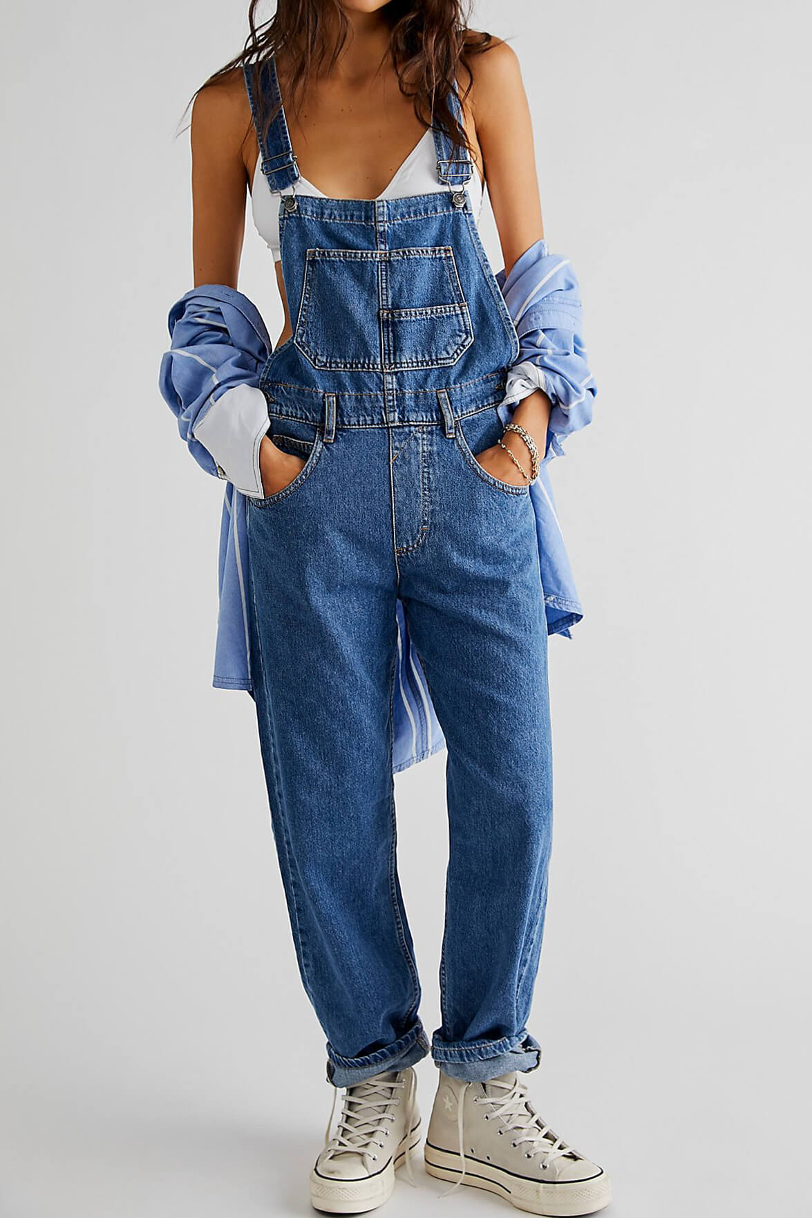 Free People Ziggy Denim Overalls (L)