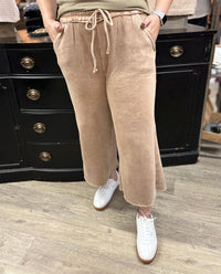 Zenana Wide Leg Crop Pants (M)