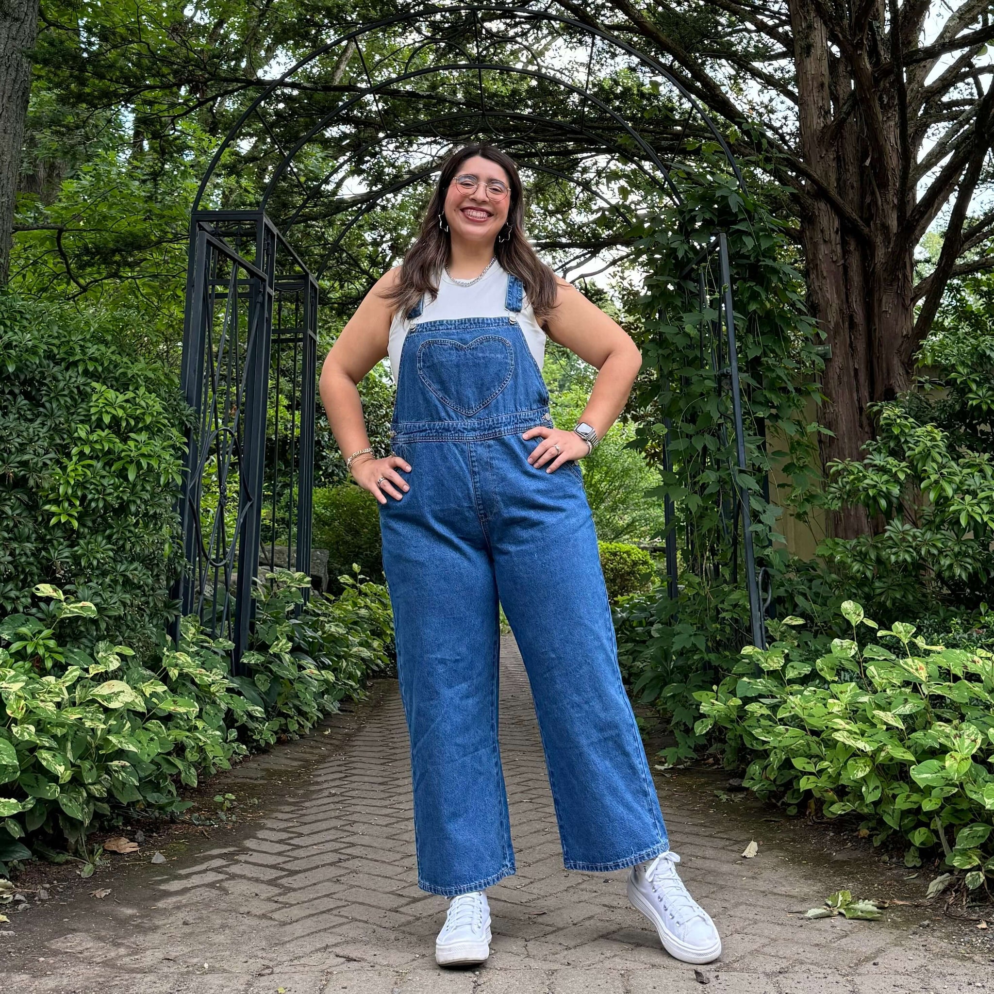 Relaxed Heart Denim Overalls (5X)