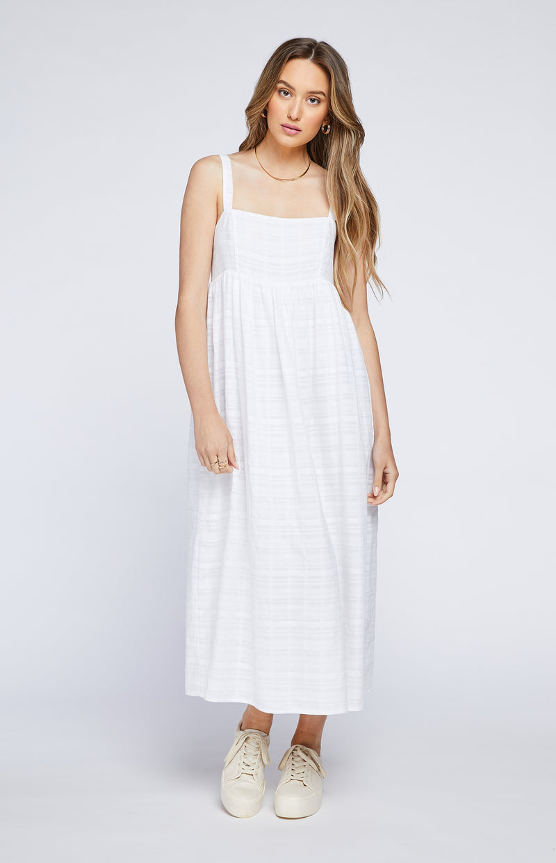 White Flowy Maxi Dress (M)