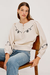 Rails Floral Puff Sleeve Sweatshirt (M)