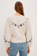 Rails Floral Puff Sleeve Sweatshirt (M)