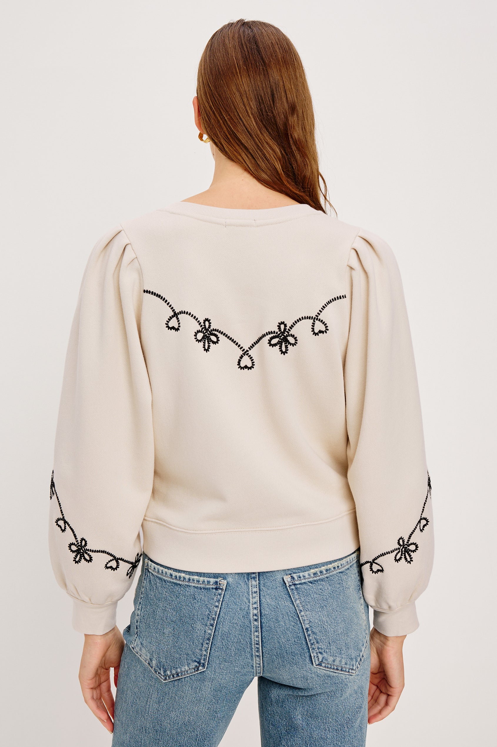 Rails Floral Puff Sleeve Sweatshirt (M)