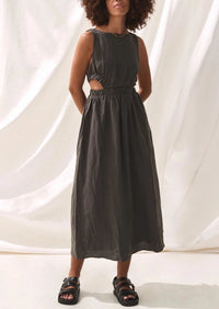 NEW Sancia Linen Cutout Midi Dress (M)