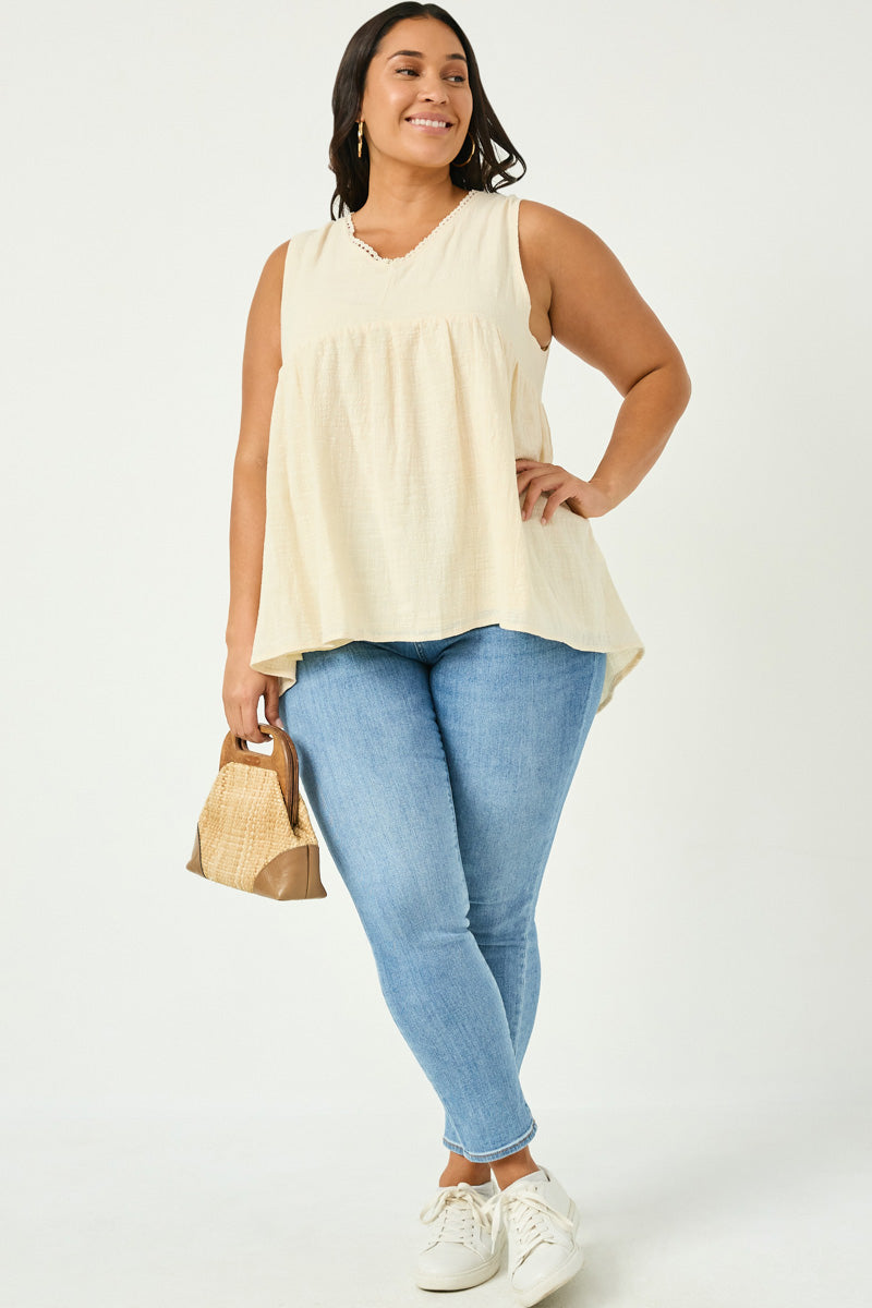 Hayden Cream Textured Tank (2X)