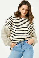 Hayden Striped Oversized Tee (S)