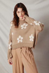 Hayden Neutral Floral Sweater (2X)