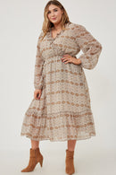 Hayden Patterned Midi Dress (3X)