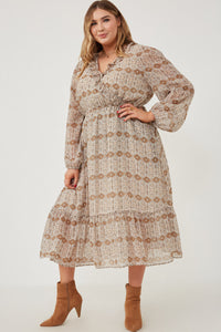Hayden Patterned Midi Dress (3X)