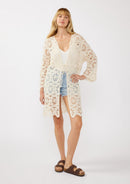 Lovestitch Floral Crochet Tie Front Top (L)