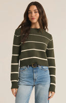 Z Supply Green Striped Sweater (S)