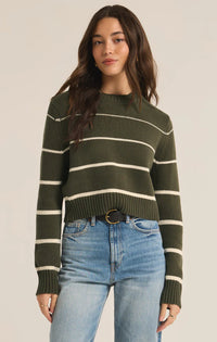 Z Supply Green Striped Sweater (S)