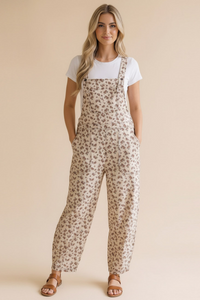 Floral Print Cotton Overalls (1X)
