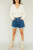 Free People Relaxed Denim Shorts (XL)