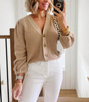Loft Puff Sleeve Cotton Cardigan (XXL)