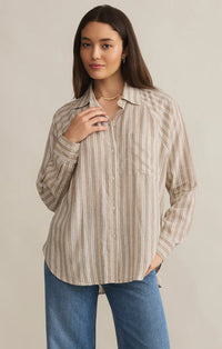 Z Supply Linen Blend Button Up (S)