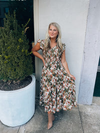 Hayden Floral Smocked Midi Dress (M)