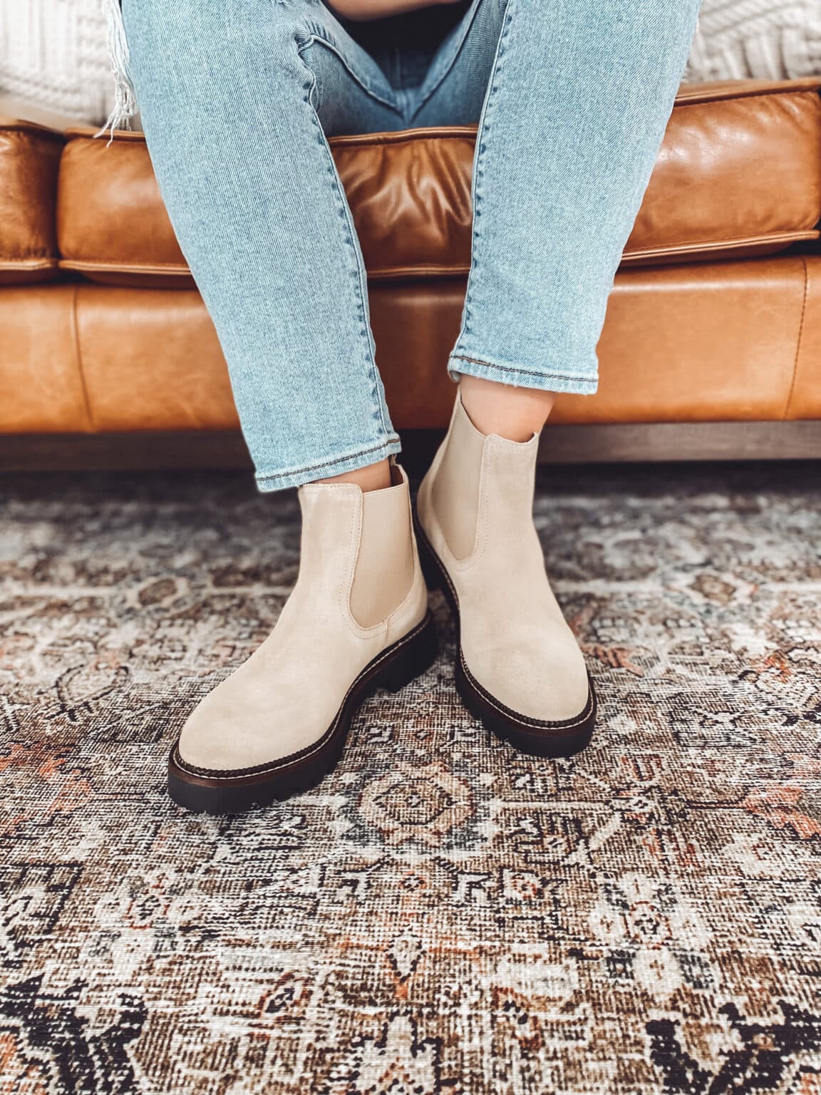 Caslon Leather Suede Chelsea Boots (6.5)