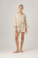 Sundays Oversized Cotton Linen Button Up (XS)