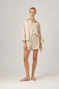Sundays Oversized Cotton Linen Button Up (XS)