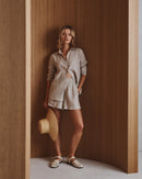 Quince High Waisted Linen Shorts (L)