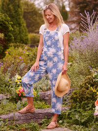 April Cornell Floral Denim Overalls (S)